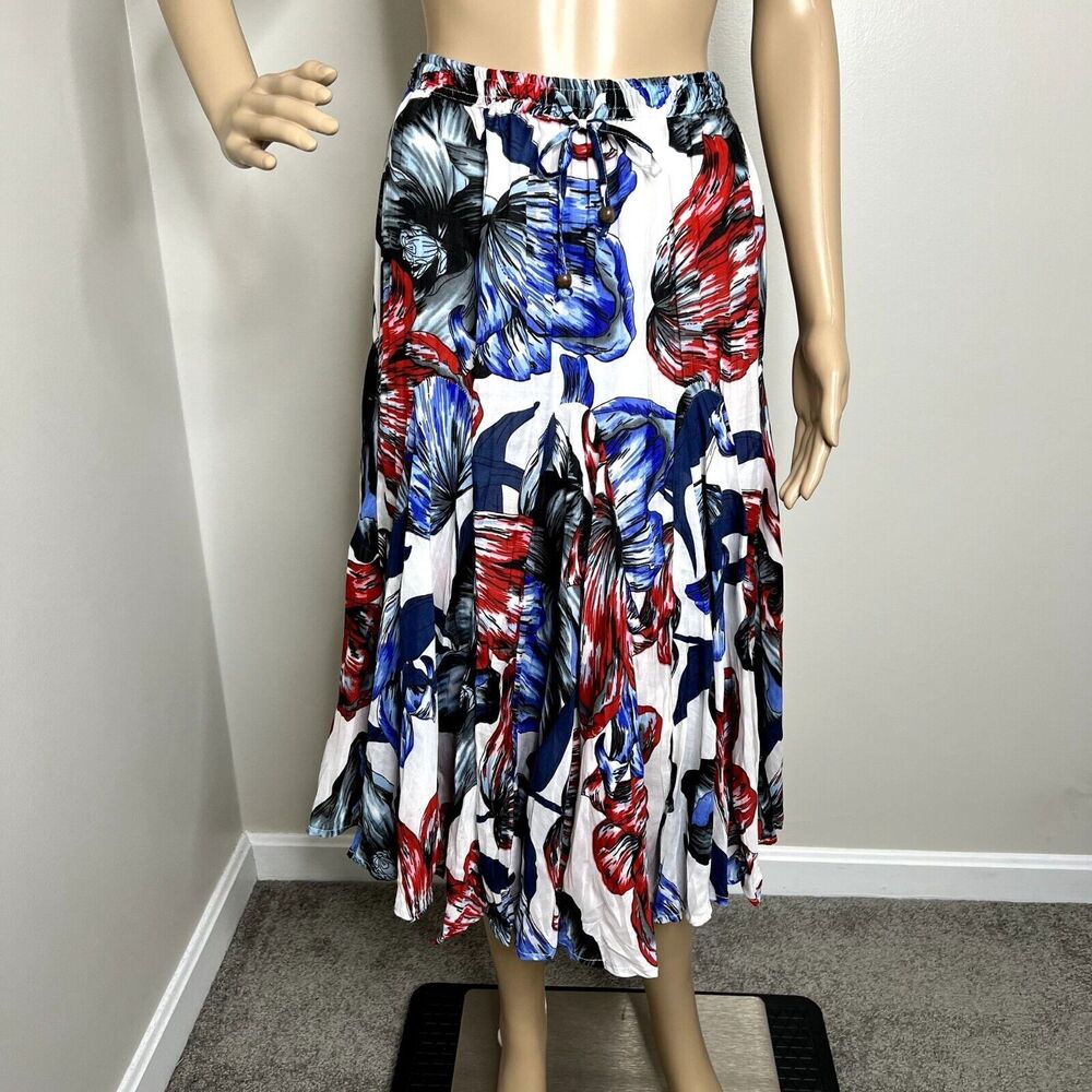 Westport Floral Patterned Ruffle Midi Skirt